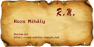 Rozs Mihály névjegykártya